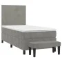 Box spring bed with light gray velvet mattress 80x200 cm by vidaXL, Beds and slatted bases - Ref: Foro24-3137689, Price: 338,...