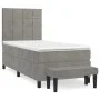 Box spring bed with light gray velvet mattress 90x190 cm by vidaXL, Beds and slatted bases - Ref: Foro24-3137821, Price: 332,...