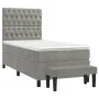 Box spring bed with light gray velvet mattress 80x200 cm by vidaXL, Beds and slatted bases - Ref: Foro24-3137989, Price: 355,...