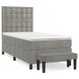 Box spring bed with light gray velvet mattress 90x190 cm by vidaXL, Beds and slatted bases - Ref: Foro24-3138061, Price: 335,...