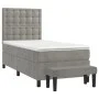 Box spring bed with light gray velvet mattress 90x190 cm by vidaXL, Beds and slatted bases - Ref: Foro24-3138061, Price: 335,...