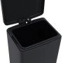 Cubo basura con pedal antihuellas 30L negro acero inoxidable en Cubos de la basura y papeleras | Comprar online en Foro24