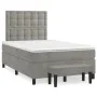 Box spring bed with light gray velvet mattress 120x200 cm by vidaXL, Beds and slatted bases - Ref: Foro24-3138073, Price: 444...