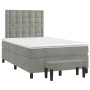 Box spring bed with light gray velvet mattress 120x200 cm by vidaXL, Beds and slatted bases - Ref: Foro24-3138073, Price: 461...