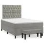 Box spring bed with light gray velvet mattress 120x200 cm by vidaXL, Beds and slatted bases - Ref: Foro24-3138013, Price: 459...