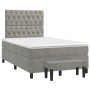 Cama box spring con colchón terciopelo gris claro 120x200 cm de vidaXL, Camas y somieres - Ref: Foro24-3138013, Precio: 473,8...