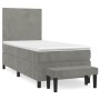 Box spring bed with light gray velvet mattress 90x190 cm by vidaXL, Beds and slatted bases - Ref: Foro24-3137695, Price: 333,...