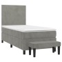 Box spring bed with light gray velvet mattress 90x190 cm by vidaXL, Beds and slatted bases - Ref: Foro24-3137695, Price: 333,...