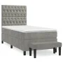 Cama box spring con colchón terciopelo gris claro 90x190 cm de vidaXL, Camas y somieres - Ref: Foro24-3137995, Precio: 346,67...