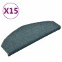Felpudos para escaleras 15 uds 65x24x4 cm Verde oscuro