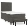 Box spring bed with dark gray velvet mattress 90x200 cm by vidaXL, Beds and slatted bases - Ref: Foro24-3137702, Price: 337,1...
