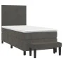 Box spring bed with dark gray velvet mattress 90x200 cm by vidaXL, Beds and slatted bases - Ref: Foro24-3137702, Price: 337,1...