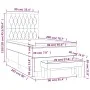 Box spring bed with light gray velvet mattress 90x190 cm by vidaXL, Beds and slatted bases - Ref: Foro24-3138001, Price: 348,...