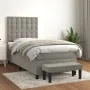 Cama box spring con colchón terciopelo gris claro 90x190 cm de vidaXL, Camas y somieres - Ref: Foro24-3138055, Precio: 334,07...