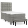 Box spring bed with light gray velvet mattress 90x190 cm by vidaXL, Beds and slatted bases - Ref: Foro24-3138055, Price: 336,...