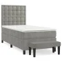 Box spring bed with light gray velvet mattress 90x190 cm by vidaXL, Beds and slatted bases - Ref: Foro24-3138055, Price: 350,...