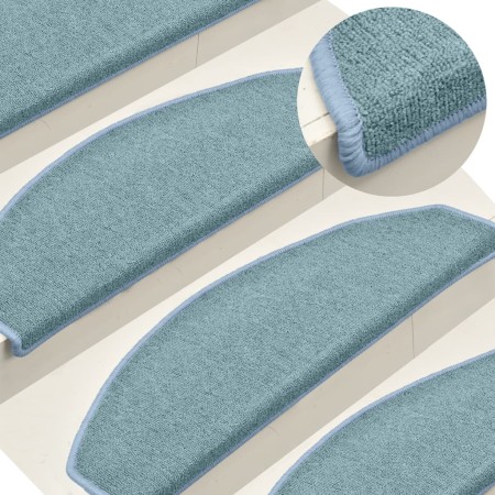 Felpudos para escaleras 15 unidades 65x24x4 cm Azul Mar