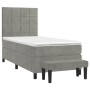 Boxspringbett mit hellgrauer Samtmatratze 90x190 cm von vidaXL, Betten und Lattenroste - Ref: Foro24-3137815, Preis: 333,54 €...