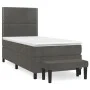 Box spring bed with dark gray velvet mattress 100x200 cm by vidaXL, Beds and slatted bases - Ref: Foro24-3137768, Price: 347,...