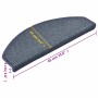 Felpudos para escaleras 15 uds 65x24x4 cm Gris oscuro y azul