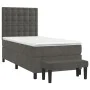 Box spring bed with dark gray velvet mattress 100x200 cm by vidaXL, Beds and slatted bases - Ref: Foro24-3138068, Price: 347,...
