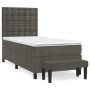 Box spring bed with dark gray velvet mattress 90x200 cm by vidaXL, Beds and slatted bases - Ref: Foro24-3138062, Price: 356,4...