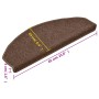Felpudos para escaleras 15 unidades 65x24x4 cm Marrón