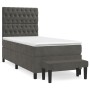 Box spring bed with dark gray velvet mattress 100x200 cm by vidaXL, Beds and slatted bases - Ref: Foro24-3138008, Price: 386,...