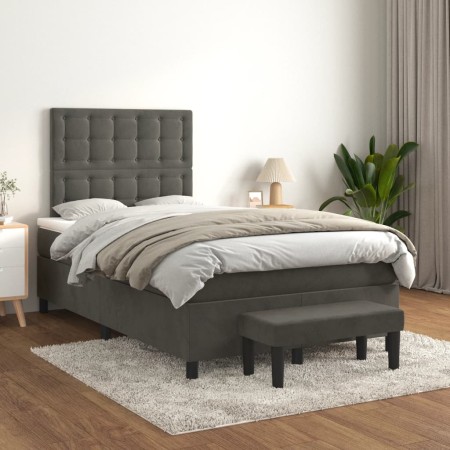 Boxspringbett mit dunkelgrauer Samtmatratze 120x200 cm von vidaXL, Betten und Lattenroste - Ref: Foro24-3138074, Preis: 425,4...