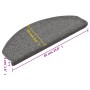 Felpudos para escaleras 15 unidades 65x24x4 cm Gris oscuro