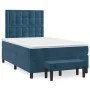 Cama box spring con colchón terciopelo azul oscuro 120x200 cm de vidaXL, Camas y somieres - Ref: Foro24-3138077, Precio: 475,...