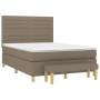Box spring bed with taupe gray fabric mattress 140x200 cm by vidaXL, Beds and slatted bases - Ref: Foro24-3137241, Price: 558...