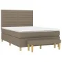 Box spring bed with taupe gray fabric mattress 140x200 cm by vidaXL, Beds and slatted bases - Ref: Foro24-3137241, Price: 539...