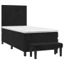 Box spring bed with black synthetic leather mattress 90x190 cm by vidaXL, Beds and slatted bases - Ref: Foro24-3137697, Price...