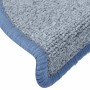 Felpudos para escaleras 15 uds 65x24x4 cm Gris claro y azul