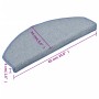 Felpudos para escaleras 15 uds 65x24x4 cm Gris claro y azul