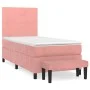 Box spring bed with pink velvet mattress 100x200 cm by vidaXL, Beds and slatted bases - Ref: Foro24-3137712, Price: 345,09 €,...