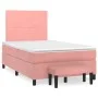 Cama box spring con colchón terciopelo rosa 120x200 cm de vidaXL, Camas y somieres - Ref: Foro24-3137718, Precio: 419,28 €, D...