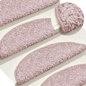 Alfombrillas para escaleras 15 uds 65x21x4 cm Rosa Claro
