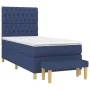 Box spring bed with blue fabric mattress 100x200 cm by vidaXL, Beds and slatted bases - Ref: Foro24-3137379, Price: 381,42 €,...