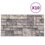 Paneles de pared 3D diseño de ladrillo 10 uds EPS gris claro
