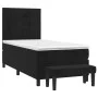 Box spring bed with black synthetic leather mattress 90x190 cm by vidaXL, Beds and slatted bases - Ref: Foro24-3137937, Price...