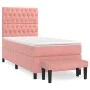 Box spring bed with pink velvet mattress 80x200 cm by vidaXL, Beds and slatted bases - Ref: Foro24-3137994, Price: 349,64 €, ...
