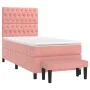 Box spring bed with pink velvet mattress 80x200 cm by vidaXL, Beds and slatted bases - Ref: Foro24-3137994, Price: 349,64 €, ...
