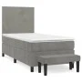 Box spring bed with light gray velvet mattress 100x200 cm by vidaXL, Beds and slatted bases - Ref: Foro24-3137707, Price: 339...