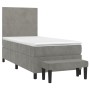 Box spring bed with light gray velvet mattress 100x200 cm by vidaXL, Beds and slatted bases - Ref: Foro24-3137707, Price: 337...