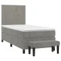 Box spring bed with light gray velvet mattress 100x200 cm by vidaXL, Beds and slatted bases - Ref: Foro24-3137707, Price: 339...