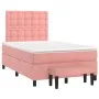 Box spring bed with pink velvet mattress 120x200 cm by vidaXL, Beds and slatted bases - Ref: Foro24-3138078, Price: 431,67 €,...