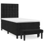 Box spring bed with black velvet mattress 100x200 cm by vidaXL, Beds and slatted bases - Ref: Foro24-3138069, Price: 364,14 €...