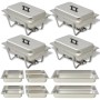 Set Lebensmittelwärmer für Buffet 4 Teile Edelstahl von vidaXL, Wilderer - Ref: Foro24-50530, Preis: 259,77 €, Rabatt: %